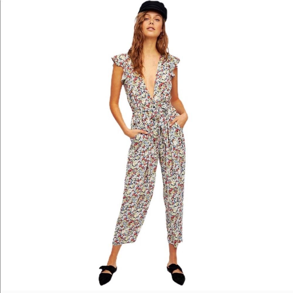 Free People Floral Jumpsuit